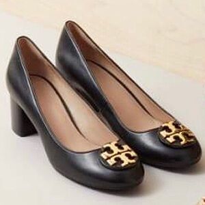 Tory Burch Janey Black Leather Pumps Shoes - size 8.5